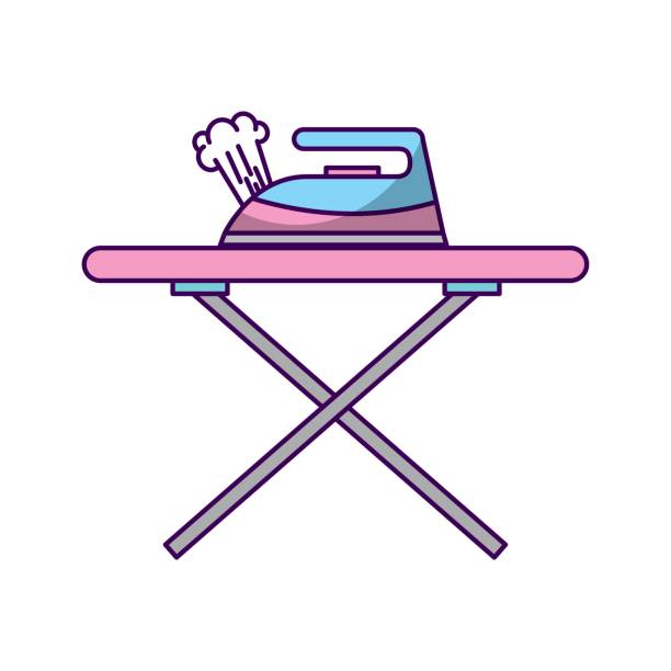 ironing board with iron vector illustration design